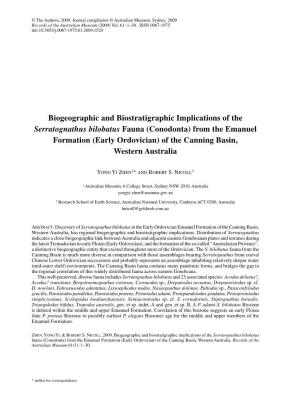 Biogeographic and Biostratigraphic Implications of the &lt;I&gt;Serratognathus Bilobatus&lt;/I&gt; Fauna (Conodonta) from the Em