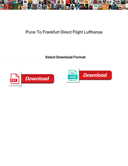 Pune to Frankfurt Direct Flight Lufthansa