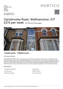 Carisbrooke Road, Walthamstow, E17