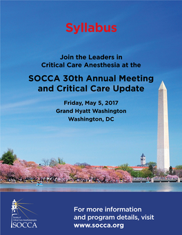 SOCCA 30Th Annual Meeting and Critical Care Update