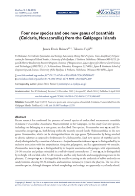 Four New Species and One New Genus of Zoanthids (Cnidaria, Hexacorallia) from the Galápagos Islands