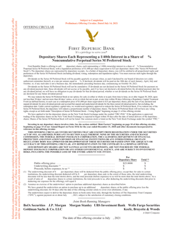 Depositary Shares Each Representing a 1/40Th Interest in a Share of % Noncumulative Perpetual Series M Preferred Stock