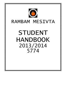 Student Handbook 2013/2014 5774 Graduation Requirements