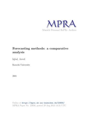 Forecasting Methods: a Comparative Analysis