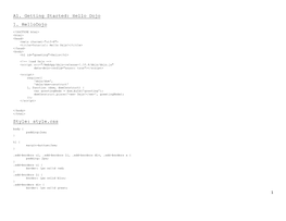 A1. Getting Started: Hello Dojo 1. Hellodojo Style: Style.Css