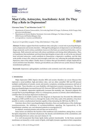Mast Cells, Astrocytes, Arachidonic Acid: Do They Play a Role in Depression?