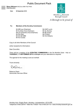 (Public Pack)Agenda Document for Scrutiny Commission, 17/09/2015