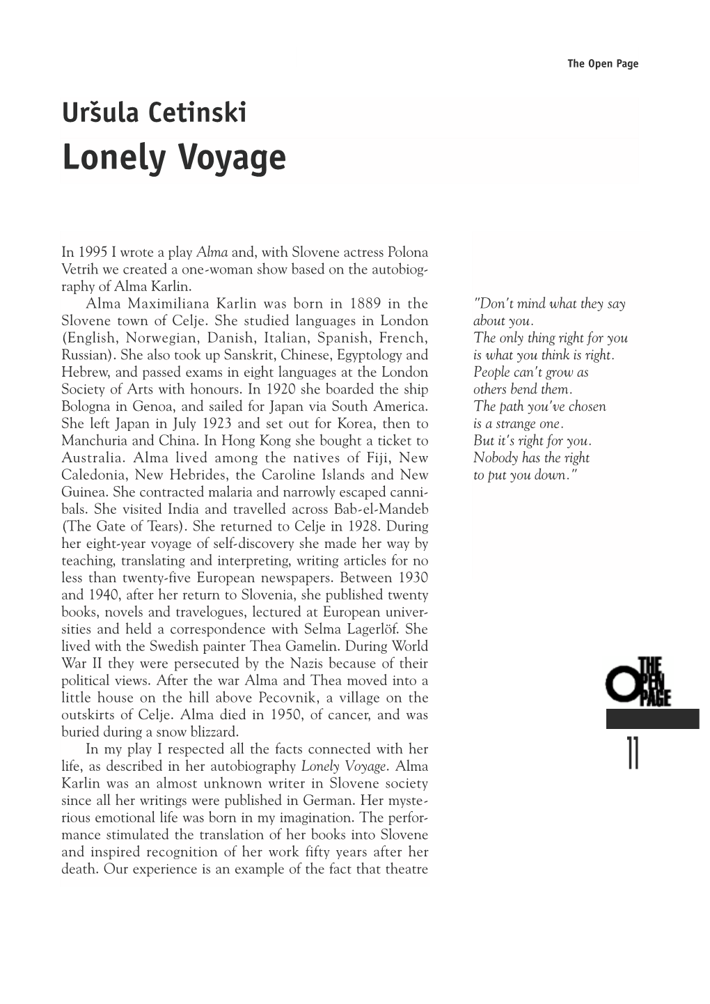 Lonely Voyage