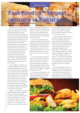 Fast Food: 2Nd Largest Industry in Pakistan by Prof