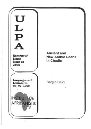 Ancient and New Arabic Loans in Chadic Sergio Saldi