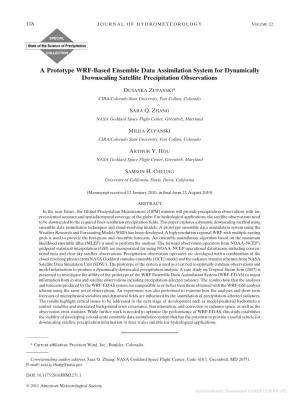 A Prototype WRF-Based Ensemble Data Assimilation System for Dynamically Downscaling Satellite Precipitation Observations