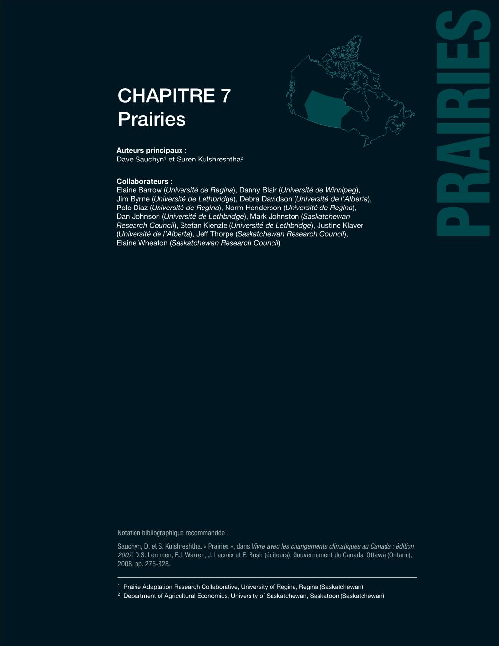 CHAPITRE 7 : Prairies | 277 1INTRODUCTION