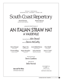 AN ITALIAN STRAW HAT a Vaudeville