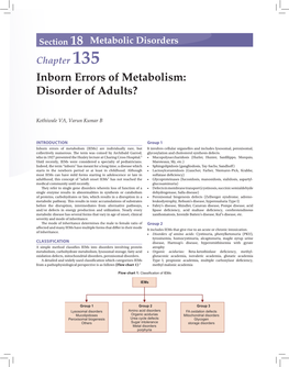 Inborn Errors of Metabolism: Disorder of Adults?