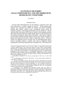 Legal Independence and the Problem of Democratic Citizenship