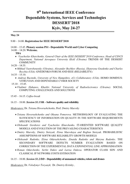 9 International IEEE Conference Dependable Systems, Services And