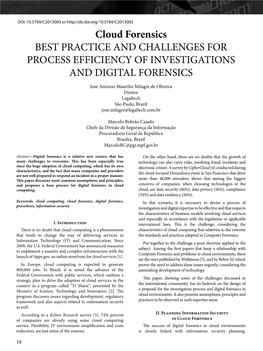 Cloud Forensics BEST PRACTICE and CHALLENGES for PROCESS EFFICIENCY of INVESTIGATIONS and DIGITAL FORENSICS