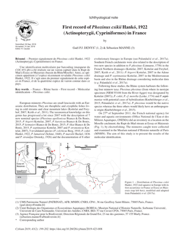 First Record of Phoxinus Csikii Hankó, 1922 (Actinopterygii, Cypriniformes) in France SFI