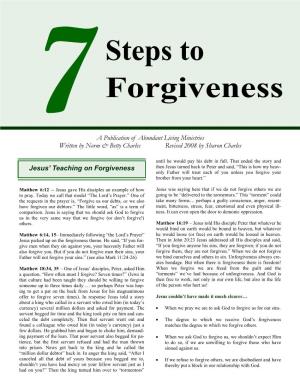 7 Steps to Forgiveness