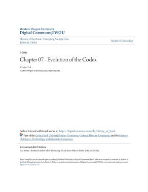 Evolution of the Codex Kristin Eck Western Oregon University, Keck14@Wou.Edu
