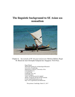 The Linguistic Background to SE Asian Sea Nomadism