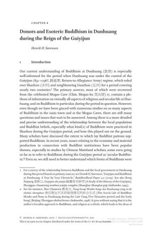 Donors and Esoteric Buddhism in Dunhuang During the Reign of the Guiyijun