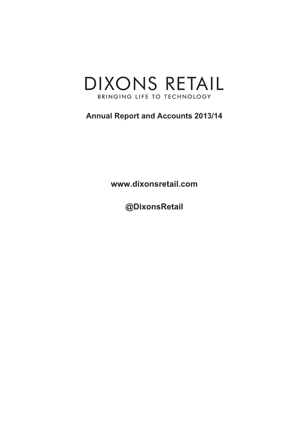 Dixons Retail AR Cover with Spine.Indd