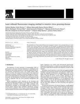 Laser-Induced Fluorescence Imaging Method to Monitor Citrus Greening Disease