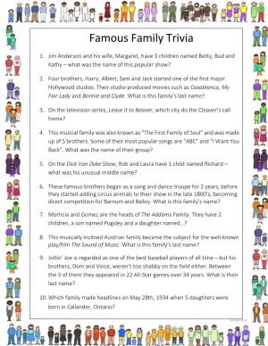 Famous Family Trivia