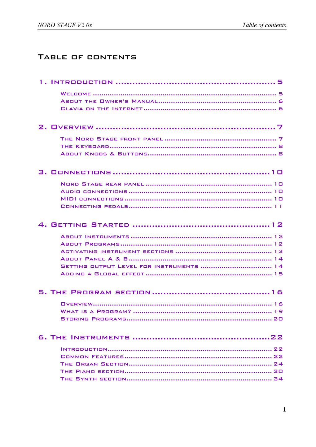 Nord Stage Owner's Manual