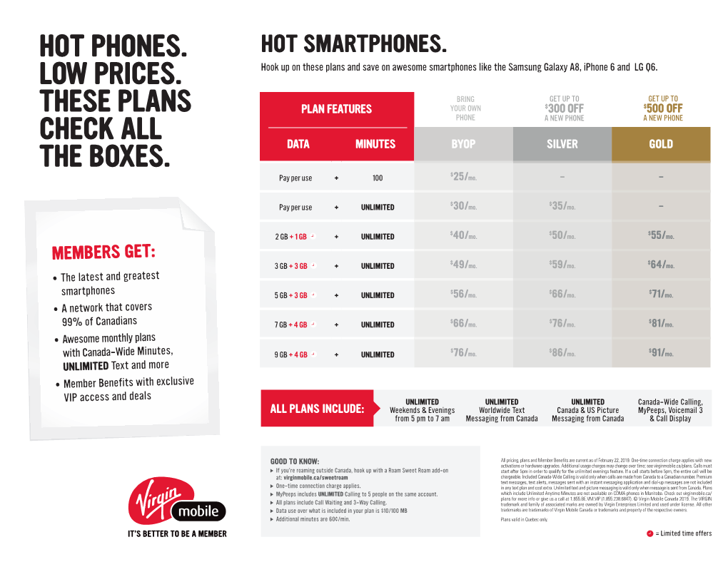 Hot Phones. Low Prices. These Plans Check