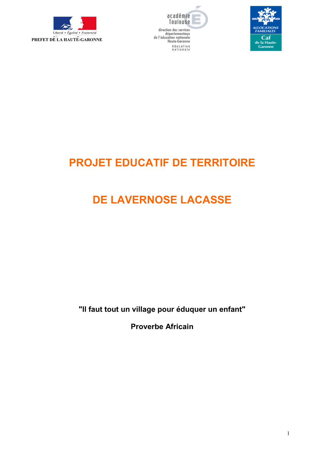 Projet Educatif De Territoire De Lavernose Lacasse