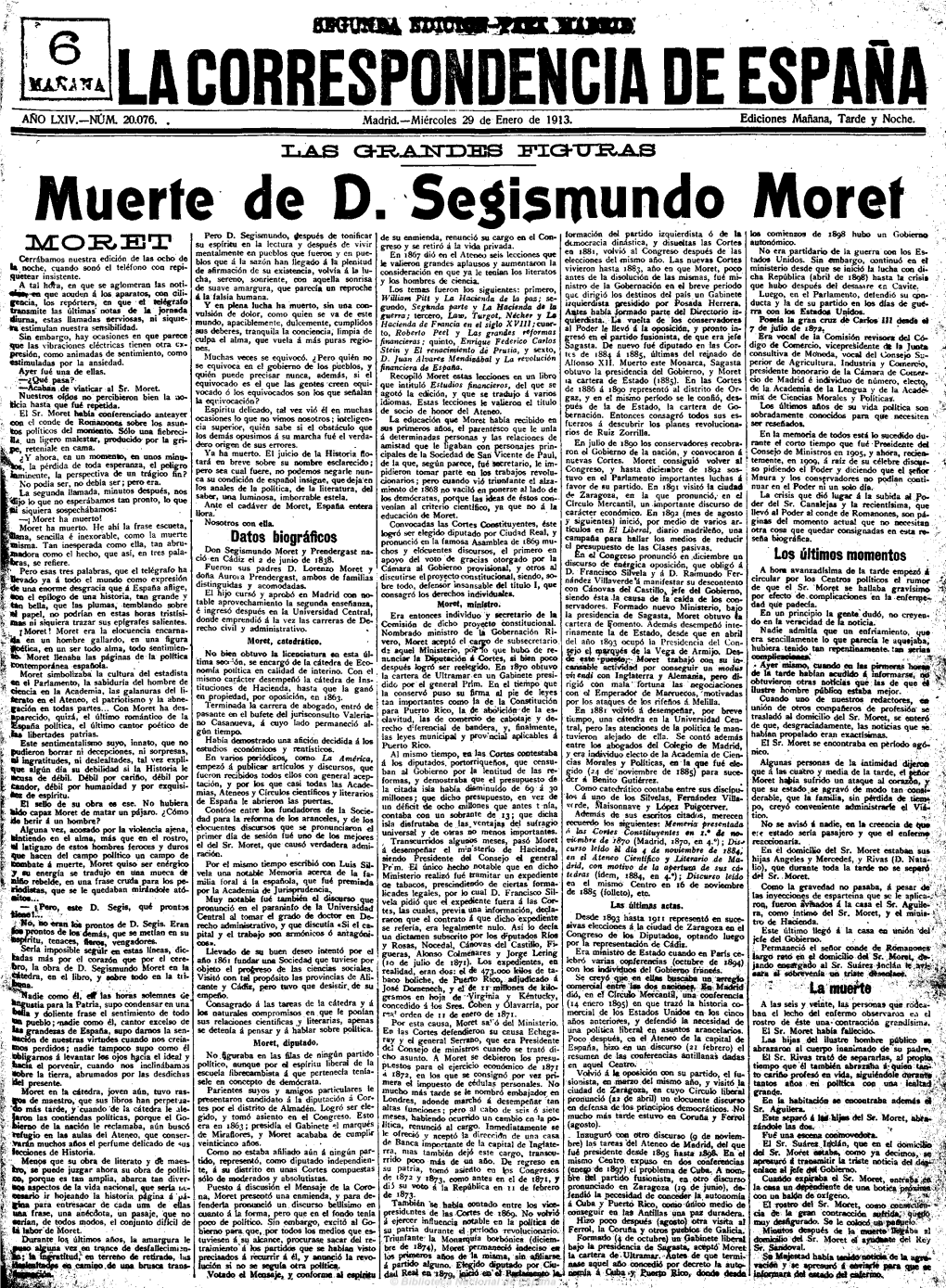 Muerfe De D. Segismundo Moref Pero D