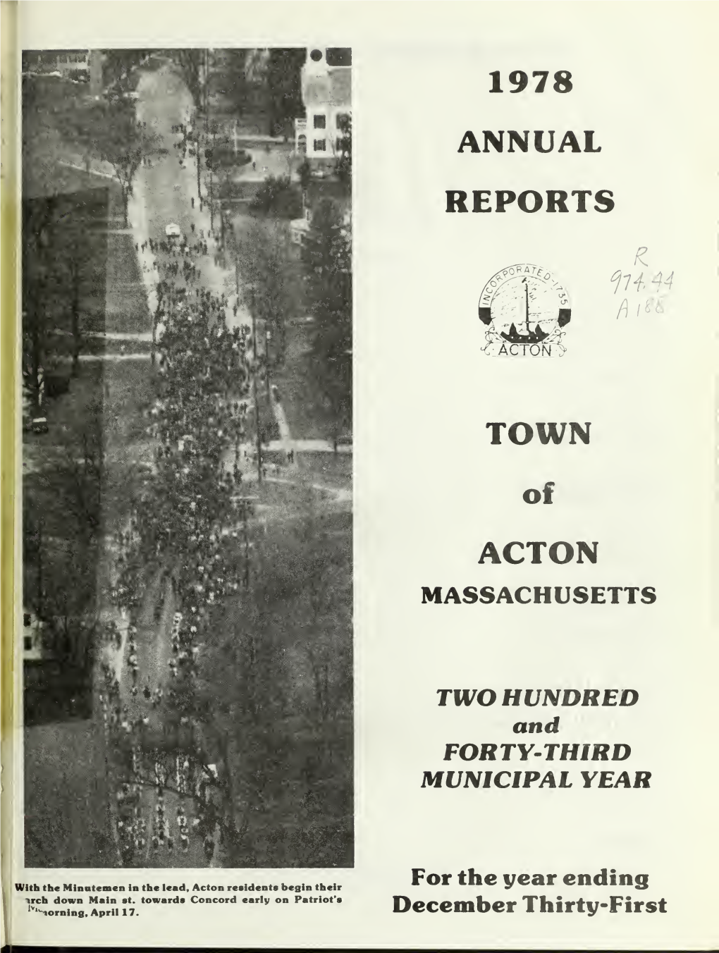 Annual Reports, Town of Acton, Massachusetts