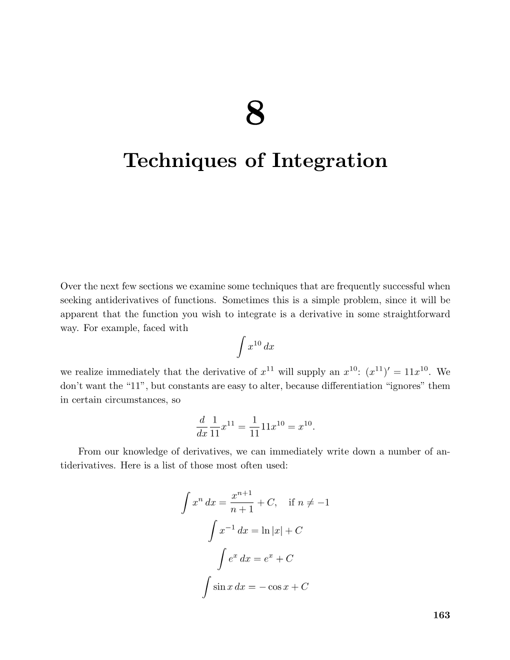 Techniques of Integration