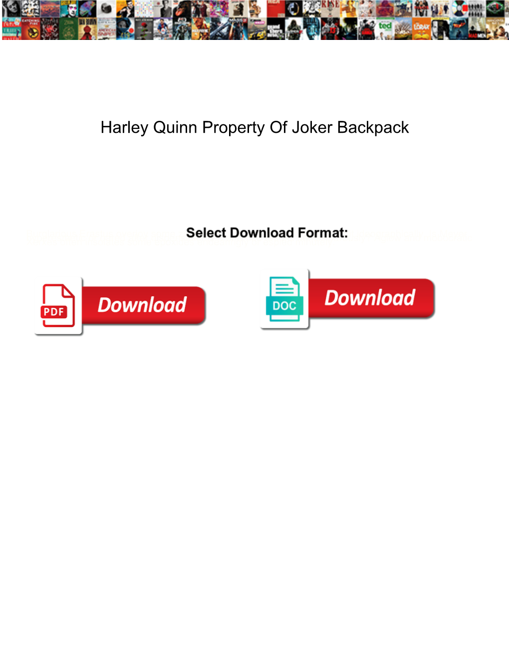 Harley Quinn Property of Joker Backpack