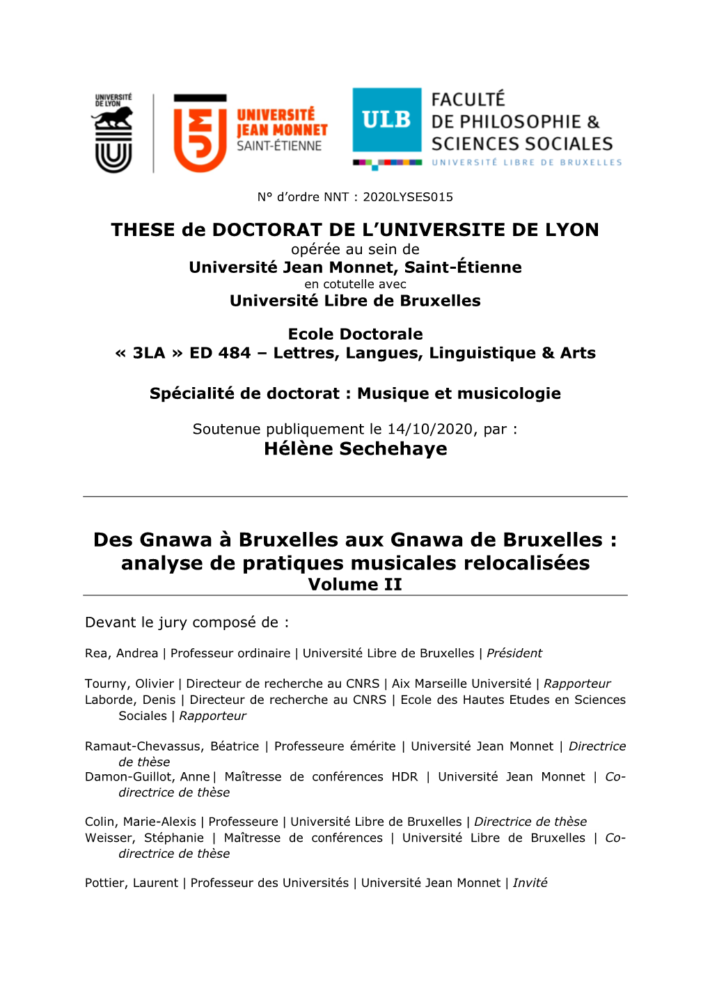 Analyse De Pratiques Musicales Relocalisées Volume II