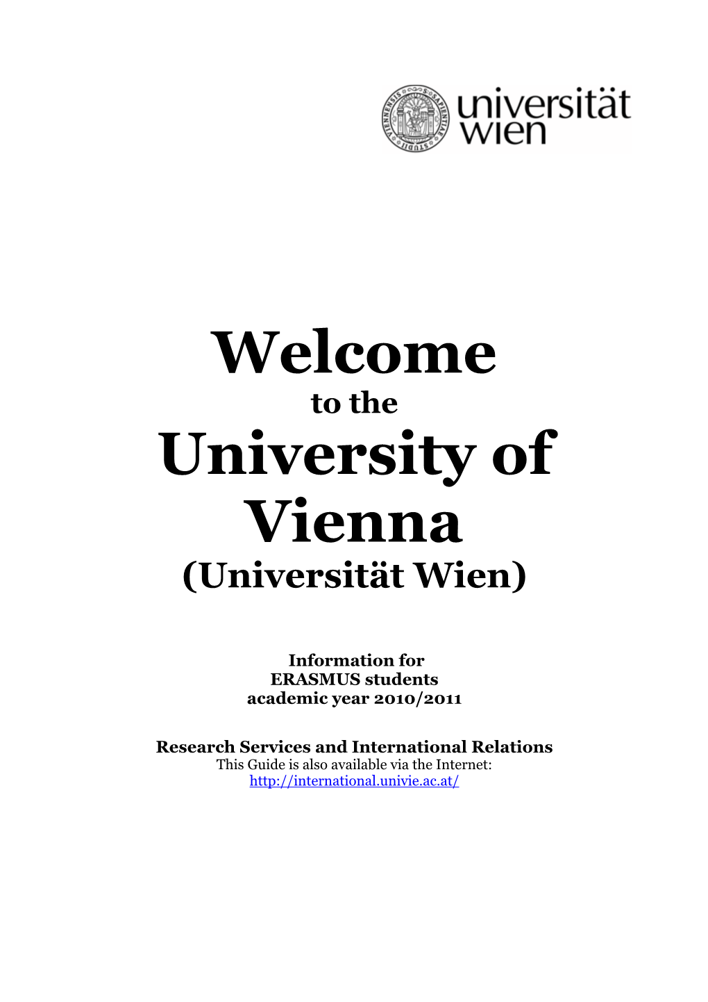 Welcome University of Vienna