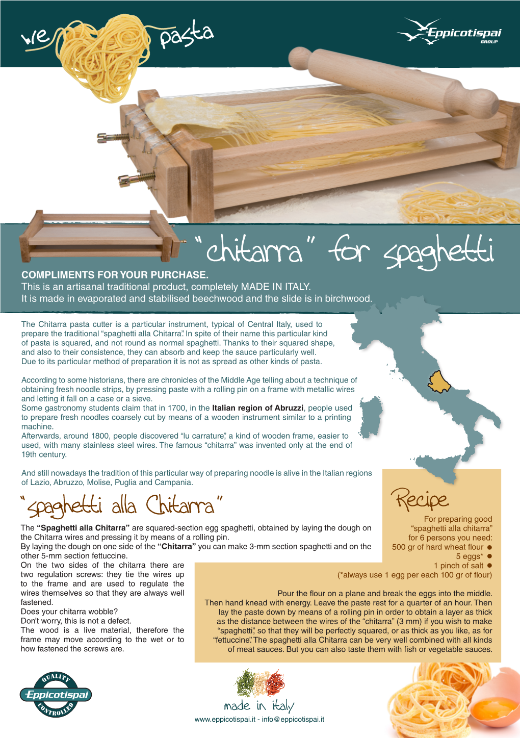 We Love Pasta Chitarra Instructions