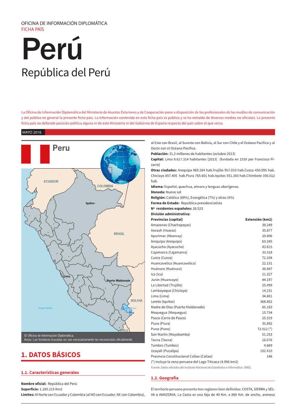 Peru Oeste Con El Océano Pacifico