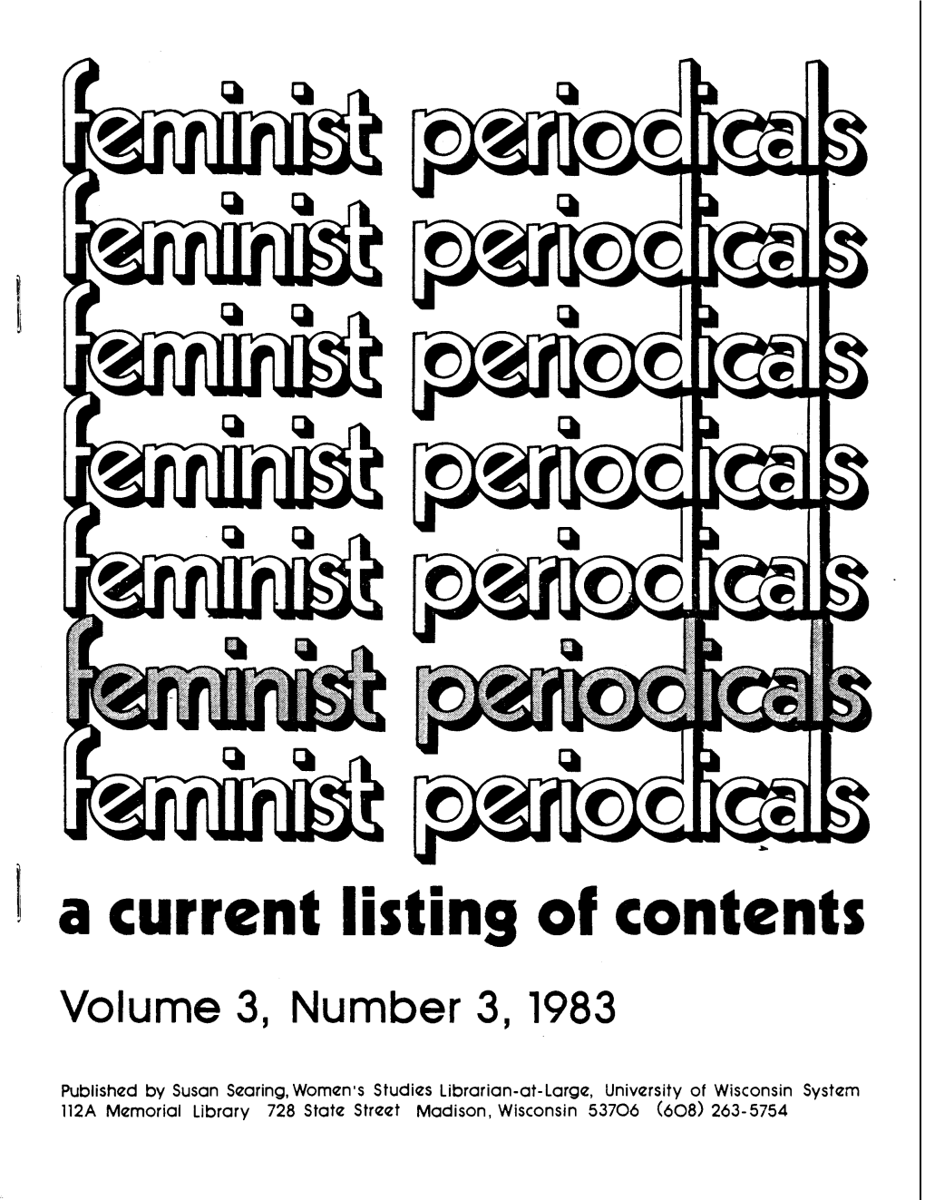 A Current Listing of Contents Volume 3, Number 3, 1983