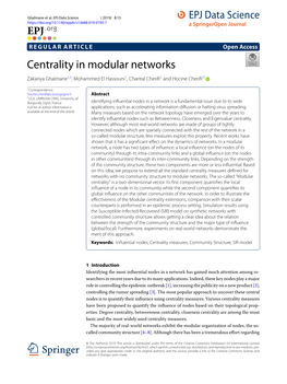 Centrality in Modular Networks