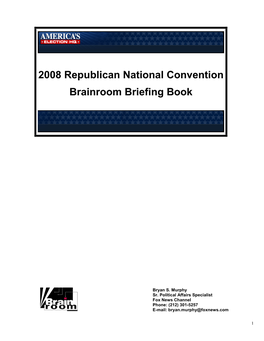 2008 Republican National Convention Brainroom Briefing Book