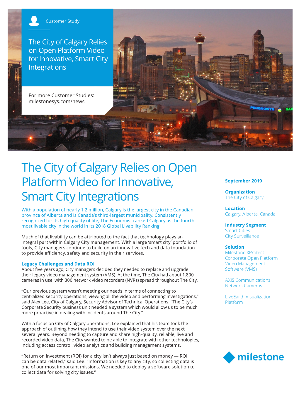 The City of Calgary Relies on Open Platform Video for Innovative, Smart City Integrations