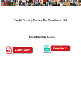 Capital Comedy Festival Dar Constitution Hall