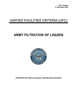 UFC 3-280-04 Army Filtration of Liquids