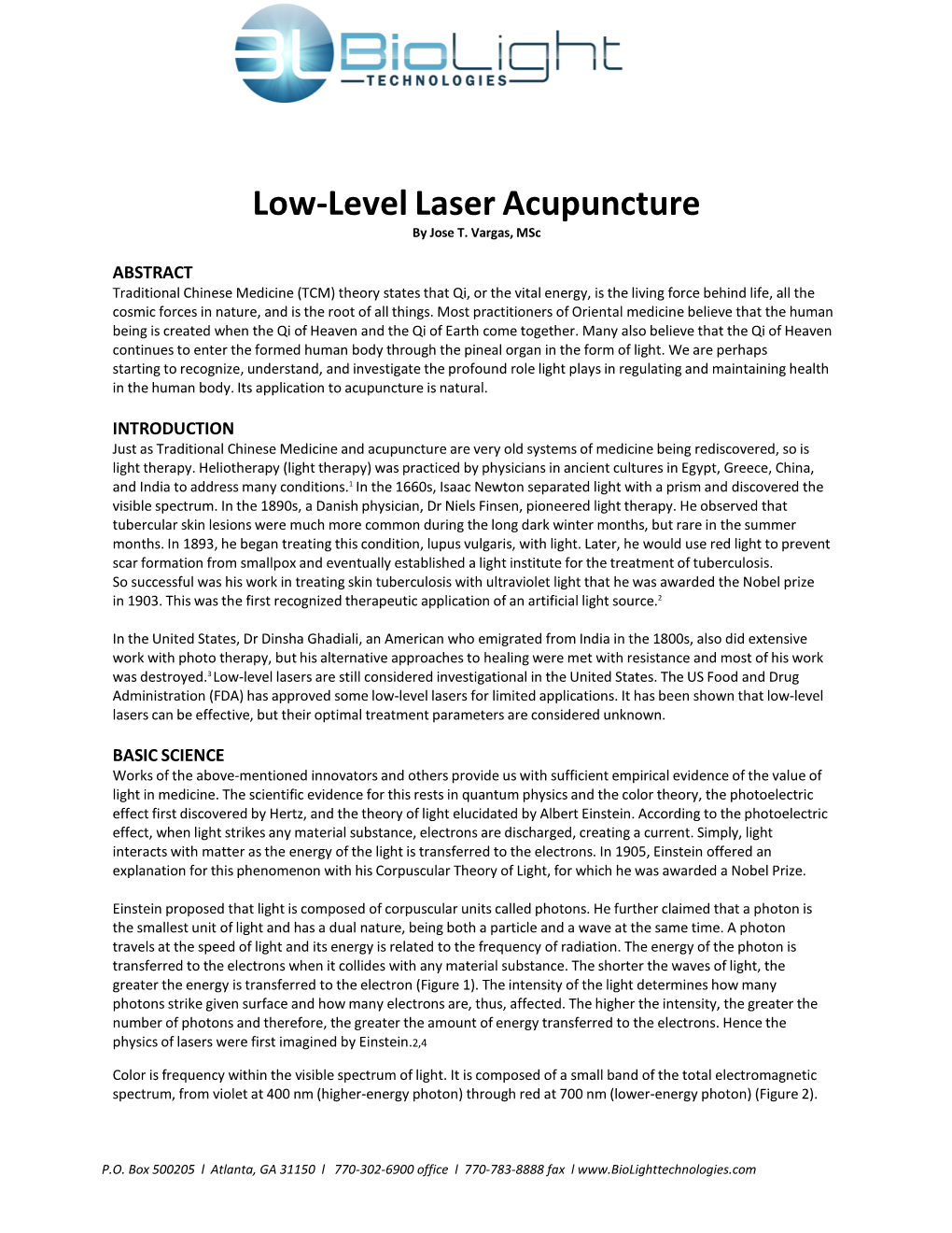 Low-Level Laser Acupuncture by Jose T
