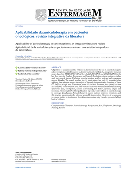 Applicability of Auriculotherapy in Cancer Patients