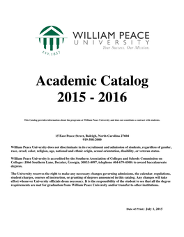 2015-2016 Academic Catalog