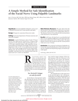 A Simple Method for Safe Identification of the Facial Nerve Using Palpable Landmarks